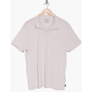 New $50 Lucky Brand Venice Burnout Pocket Polo Shirt‎ Cotton Blend Johnny Collar